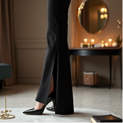 Slit-Hem Flare Formal Trousers