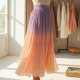 Pastel Ombre Micro-Pleated Skirt