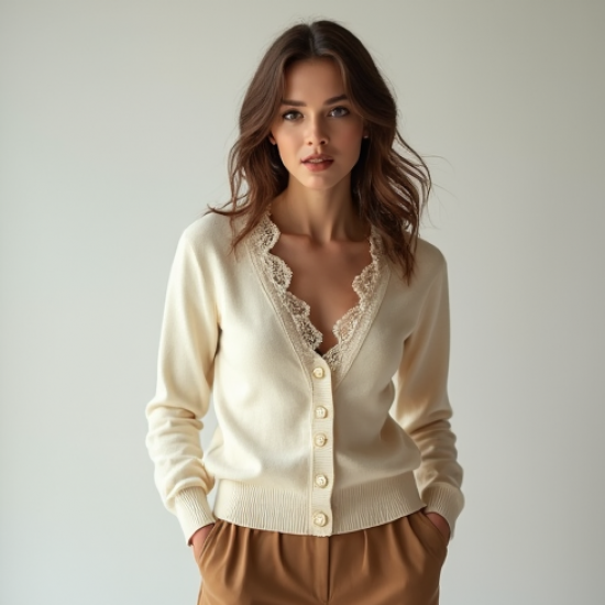 Women's Lace Knit Cardigan