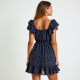 Women's Mini Polka Dot Smock Dress