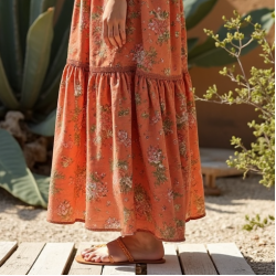 Women's Smocked Waist Maxi Dress