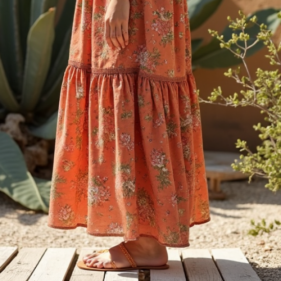 Women's Smocked Waist Maxi Dress