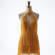 Women's Fringe Trim Halter Dress