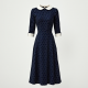 Women's Polka Dot Collar Detail Dress