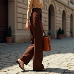 Women's Chocolate Brown Wide Trousers