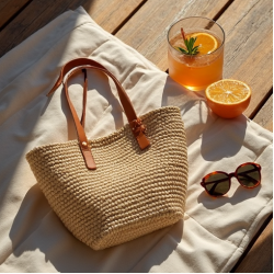 Bohemian Woven Straw Beach Tote