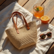 Bohemian Woven Straw Beach Tote