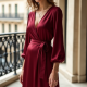 Women's Wrap Style Midi Dress