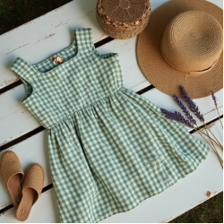 Women's Gingham Check A-Line Dress