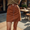 Women's Chestnut Denim Mini Skirt