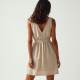 Tie-Waist Linen Blend Shift Dress