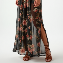 Women's Floral Print Maxi Skirt
