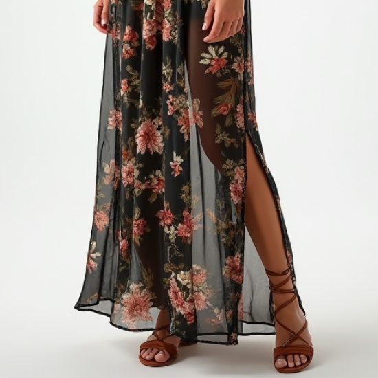 Women's Floral Print Maxi Skirt