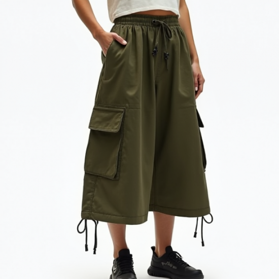 Pocket Detail Cargo Style Skirt