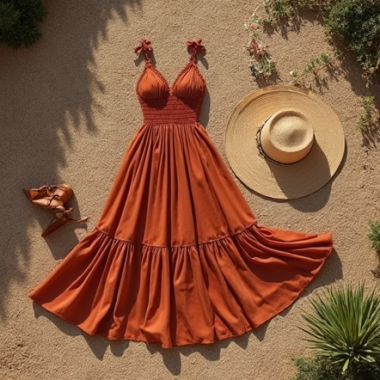 Smocked Bodice Flowy Maxi Dress