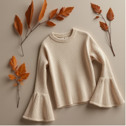 Off-Shoulder Bell Sleeve Knit Sweater
