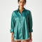 Women's Turquoise Oversized Button-Down