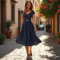 Women's Retro Polka Dot Midi Dress