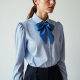 Women's Preppy Bow-Front Top