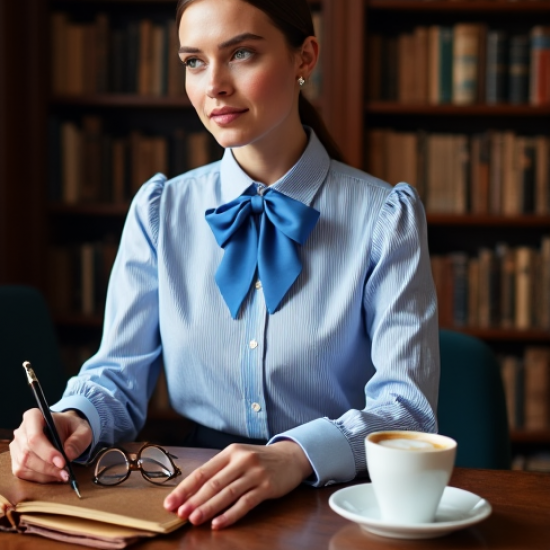 Women's Preppy Bow-Front Top