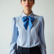 Women's Preppy Bow-Front Top