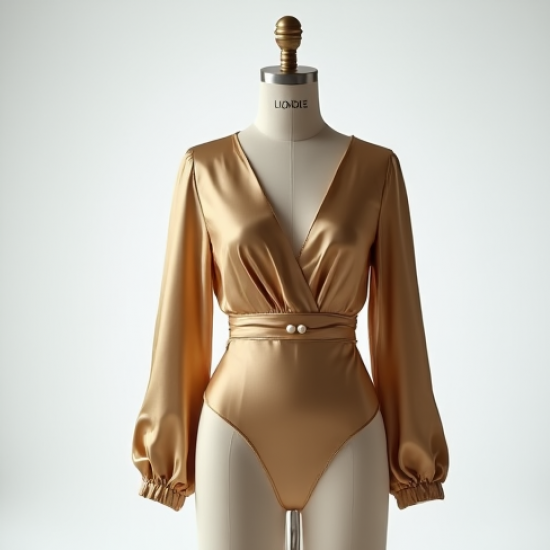 Wrap Front Satin Finish Bodysuit