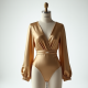Wrap Front Satin Finish Bodysuit