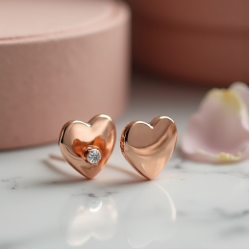 Heart-Shaped Stud Earrings