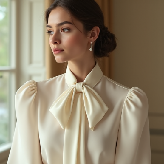 Women's Literary Bow Blouse