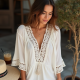 Crochet Accent Boho Summer Blouse