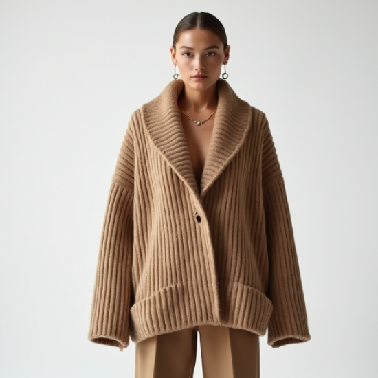 Women's Textured Shawl Collar Top