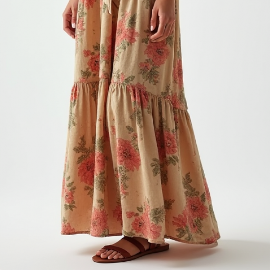 Women's Boho Flowy Maxi Dress