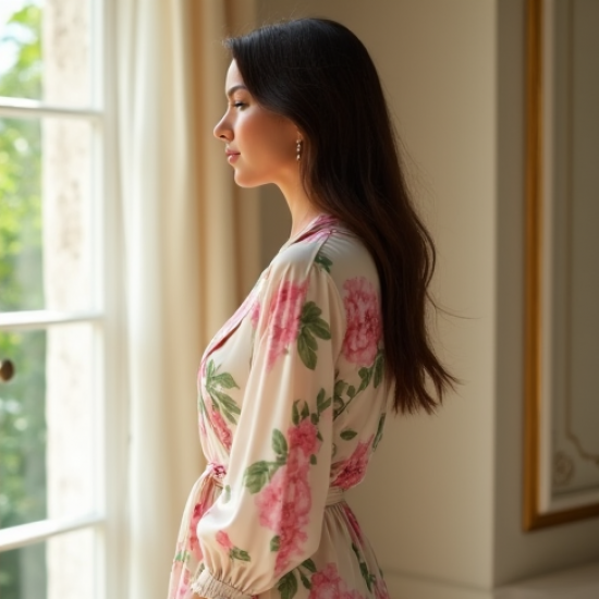 Women's Floral Print Wrap Top