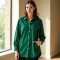 Women's Emerald Green Poplin Blouse