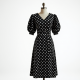 Women's Bold Dot Puff-Sleeve Dress