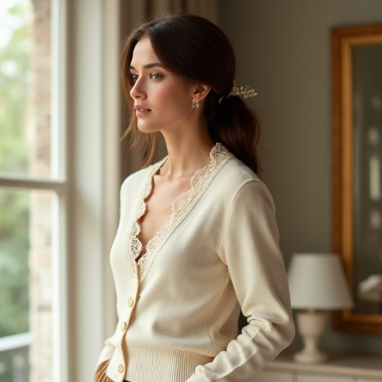 Women's Lace Knit Cardigan