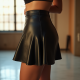 Women's Leather Look Mini Skirt