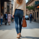 Casual Denim-Wash Knit Jeggings