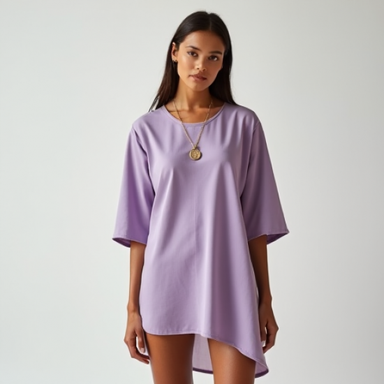 Women's Lavender Asymmetric Hem Top