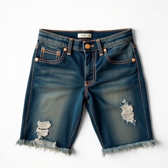 Distressed Hem Raw Denim Shorts
