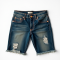 Distressed Hem Raw Denim Shorts