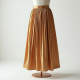 Micro-Pleat Satin Midi Skirt