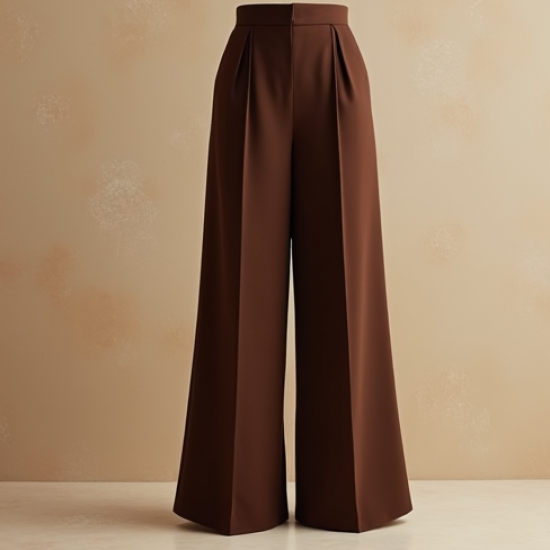 Women's Chocolate Brown Wide Trousers