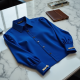 Women's Cobalt Statement Collar Blouse