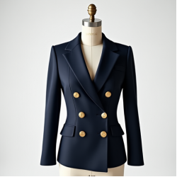 Women's Gold-Button Power Suit Jacket