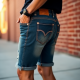Distressed Hem Raw Denim Shorts