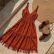 Women's Textured Fringe Tiered Dress