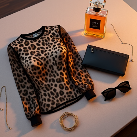Leopard Print Breathable Mesh Top