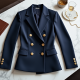 Women's Gold-Button Power Suit Jacket