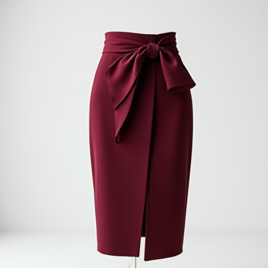 Women's Bow-Detail Pencil Skirt